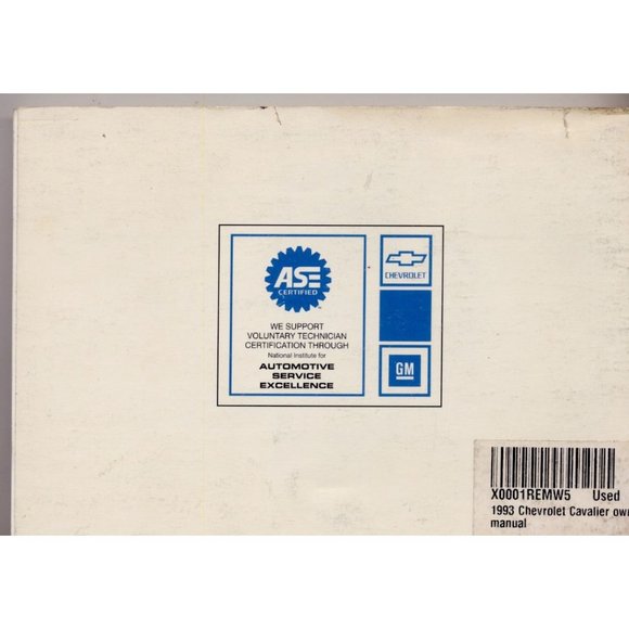 1993 CHEVROLET CAVALIER OWNER'S MANUAL, ORIGINAL not a facsimile, FROM CAR DEALE - Picture 3 of 3